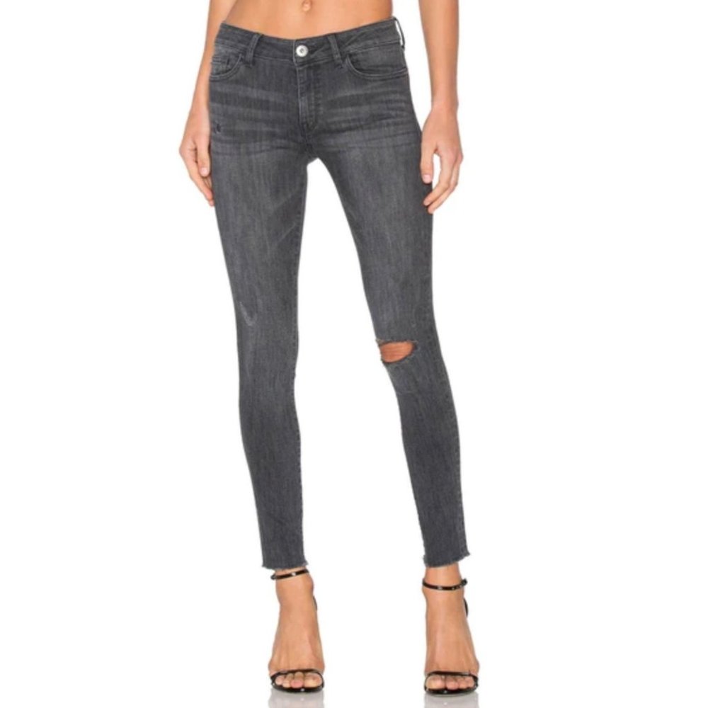 DL1961 x Jessica Alba Womens No. 3 Instasculpt Skinny Jeans Weathered size 28